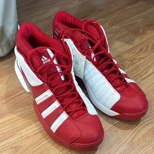 Adidas Men's Red and White Athletic Shoes